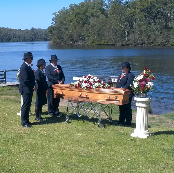 funeral ceremony by the riverbank