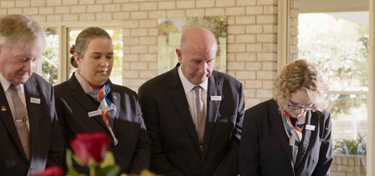 funeral directors at chapel