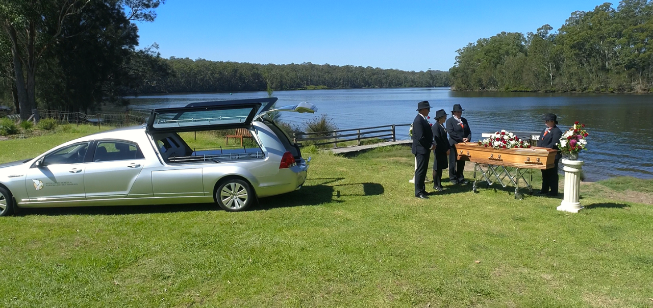 peaceful riverside farewell service