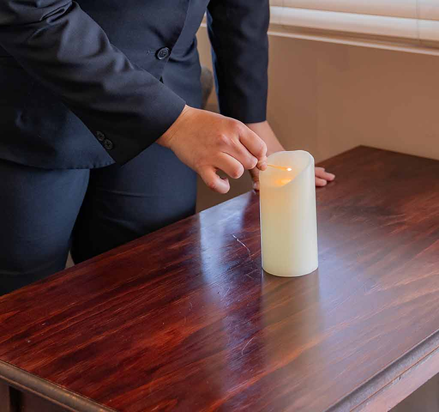 lighting candle
